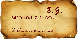 Bártfai Zoltán névjegykártya
